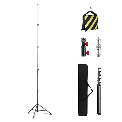 Meking 15.75 ft Heavy Duty Tripod for Xbotgo Falcon/Chameleon/Lights - Thickened Aluminium Alloy Tube with Air-Cushioned Absorption, 1/4“ Quick-Release Adapter, with Carrying Bag and Sandbag