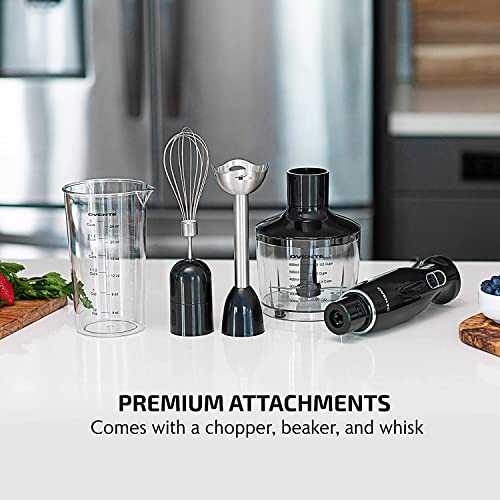 OVENTE Immersion Hand Blender, 300W Electric Handheld Portable Stick Mixer with 2 Mixing Speed and Stainless Steel Blades for Effortless Blending Smoothies, Shakes, Puree or Baby Food, Red HS560R