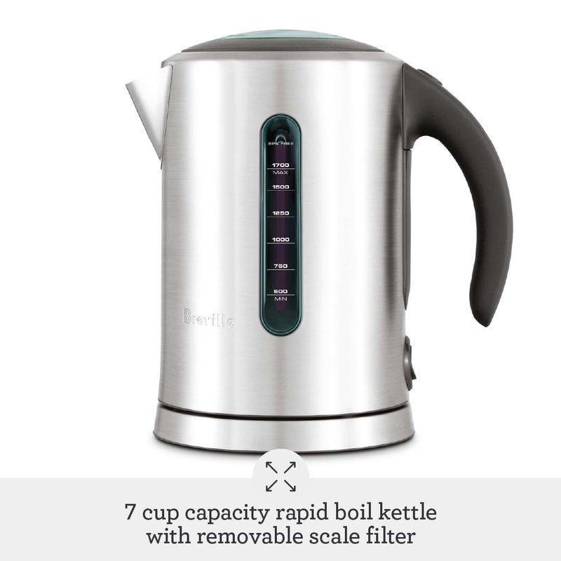 Breville BKE700BSS Soft Top Pure Hot Water Kettle, 7 Cup, Brushed Stainless Steel