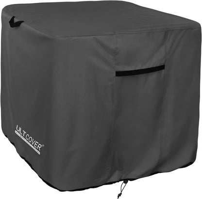 ULTCOVER Waterproof Square Air Conditioner Cover - Protects Outdoor AC Units Up to 30W x 30D x 32H Inches, Black
