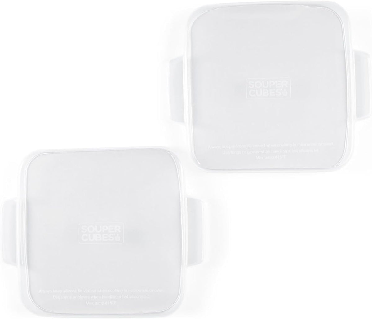 Souper Cubes | 5 x 5 Stoneware Baking Dishes with Silicone Covers - Set of 2