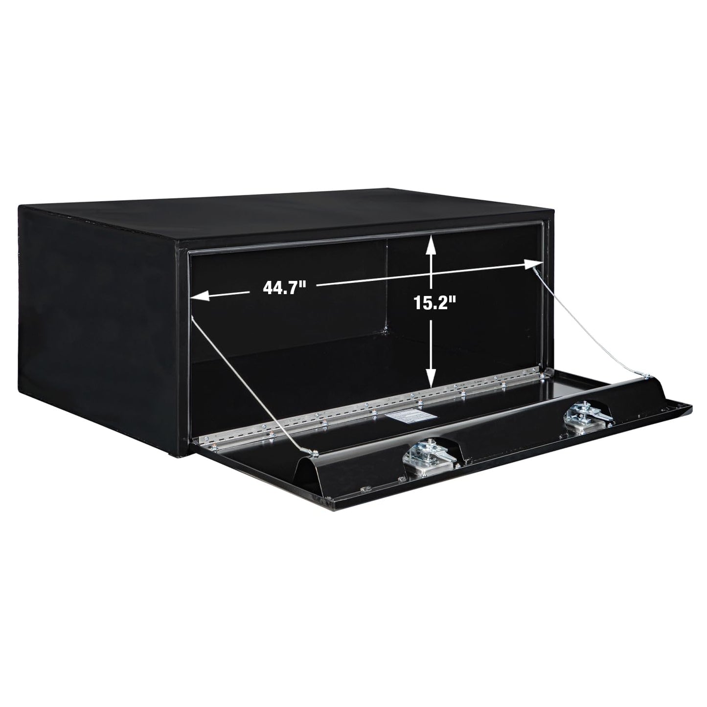Buyers Products 1708310 Black Steel Underbody Truck Tool Box – 18 x 24 x 48 Inch - Truck Bed & Underbelly RV Storage Box, Locking T-Latch, Weather-Resistant, Heavy-Duty Flatbed Job Box, Made in USA