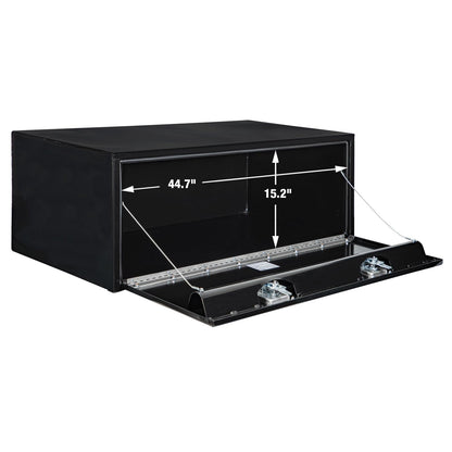 Buyers Products 1708310 Black Steel Underbody Truck Tool Box – 18 x 24 x 48 Inch - Truck Bed & Underbelly RV Storage Box, Locking T-Latch, Weather-Resistant, Heavy-Duty Flatbed Job Box, Made in USA
