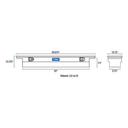 UWS EC10541 69-Inch Heavy-Wall Aluminum Slim Truck Tool Box with Low Profile, RigidCore Lid