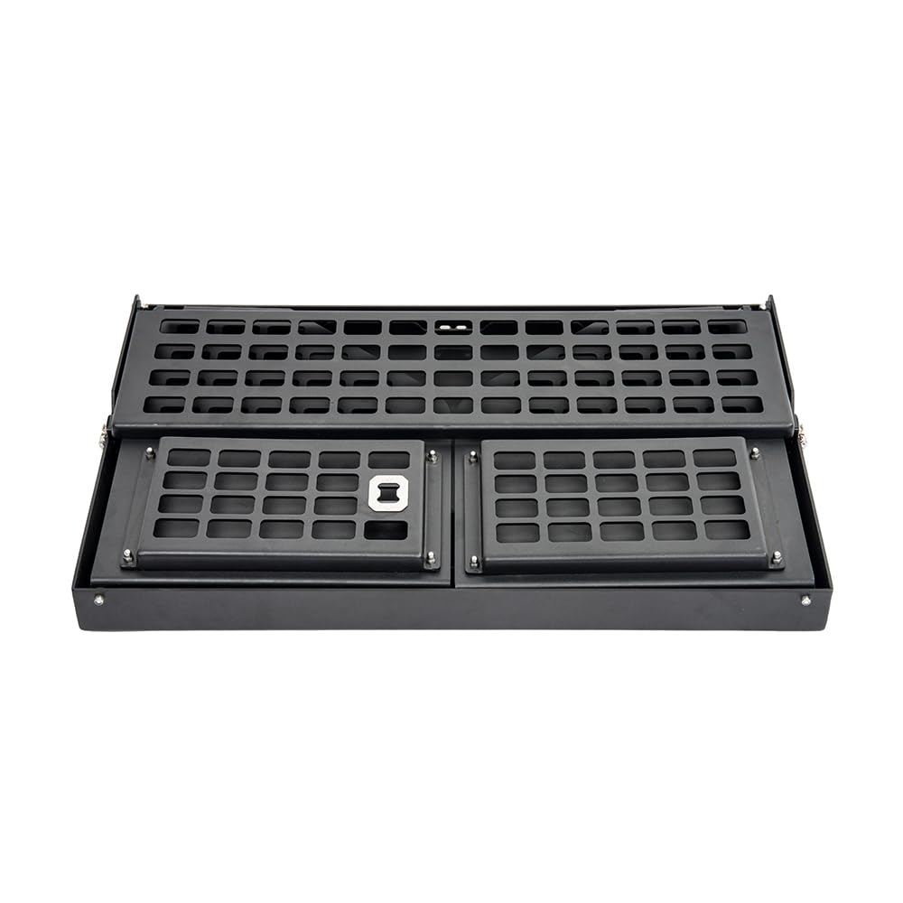 Turmaul Tailgate Table w/Molle Panel Compatible with Jeep Wrangler 2007-2017 JK JKU 2018-2023 JL JLU 2/4 Door Rear Door Foldable Cargo Shelf Storage Rack Camping Travel Cooking Outdoor Accessories