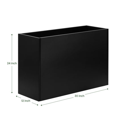 Talustool Heavy Duty Steel Raised Planter Box 30”x12”x24 with Adjustable Shelf - Rust-Resistant Large Indoor/Outdoor Garden Container, 6 Drainage Holes, Reinforced Metal for Patio, Balcony, Deck