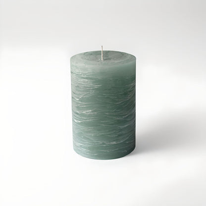 Modern Candle Design Large Unscented Rustic Nordic Pillar Candle Handmade in The USA (Sage Green)