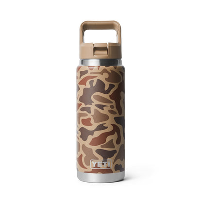 YETI Rambler 26 oz Bottle, Vacuum Insulated, Stainless Steel with Straw Cap, Wetlands Camo