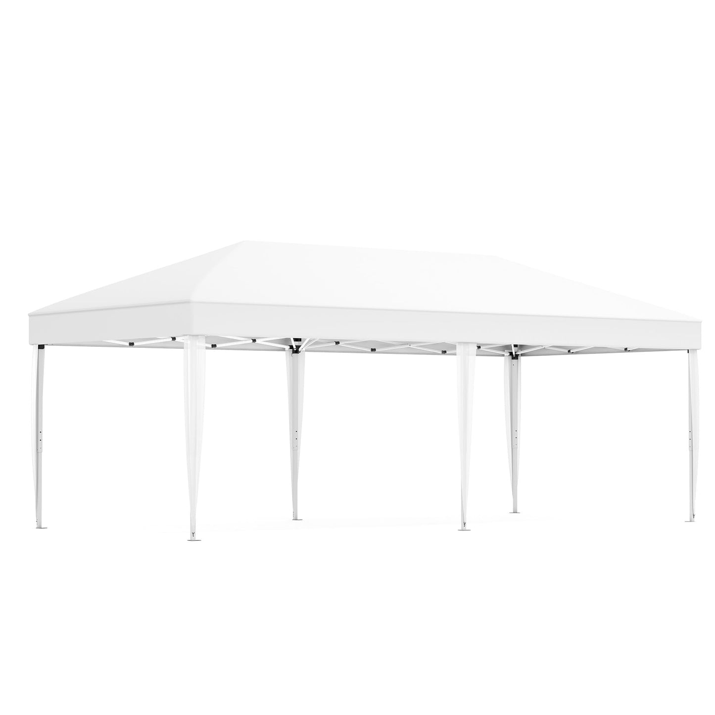 Outdoor Canopy Tent, 10x20 Pop Up Canopy with Carry Bag, 3 Adjustable Heights, Easy Set Up Tent, Heavy Duty Portable Shelter for Parties, Beach, Outdoor, White
