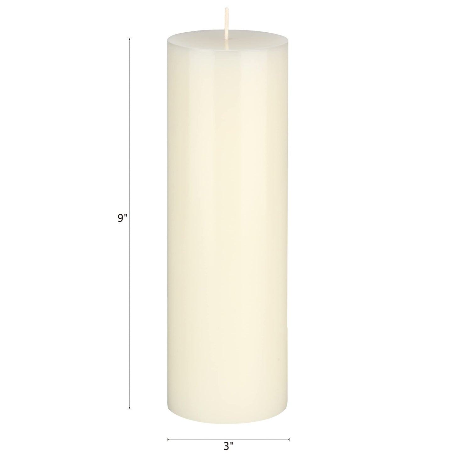 Mega Candles 1 pc Unscented Solid Ivory Pillar Candles, Hand Poured Premium Wax Candle 3 Inch x 9 Inch, Home Décor, Spas, Weddings, Occasions, Party, Centerpieces, Holidays, Vigils, Prayers