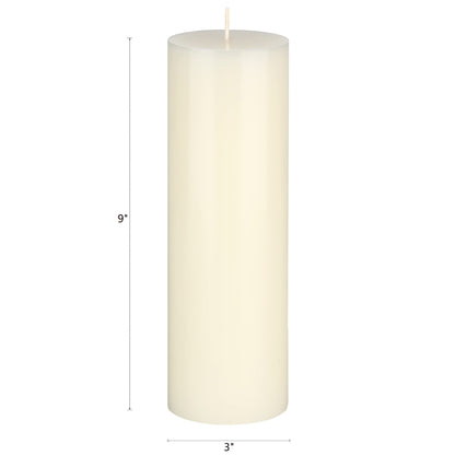 Mega Candles 1 pc Unscented Solid Ivory Pillar Candles, Hand Poured Premium Wax Candle 3 Inch x 9 Inch, Home Décor, Spas, Weddings, Occasions, Party, Centerpieces, Holidays, Vigils, Prayers