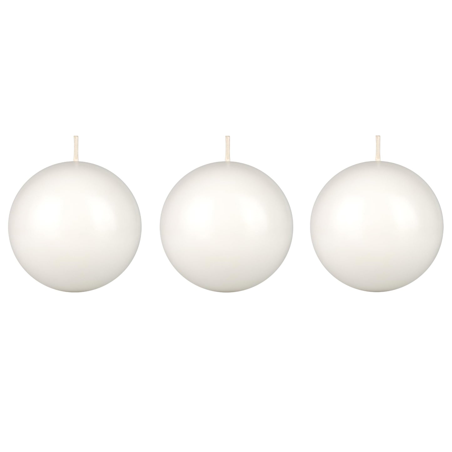 Mega Candles 3 pcs Unscented White Ball Round Candles, Hand Poured Premium Wax Candle 3 Inch x 3 Inch, Home Décor, Wedding Receptions, Occasions, Events, Festivities, Meditations, Relaxation