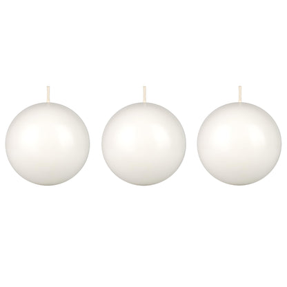 Mega Candles 3 pcs Unscented White Ball Round Candles, Hand Poured Premium Wax Candle 3 Inch x 3 Inch, Home Décor, Wedding Receptions, Occasions, Events, Festivities, Meditations, Relaxation