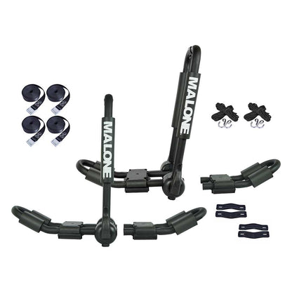 Malone Foldaway-5™ Multi-Rack Folding 1 or 2 Kayak, SUP, Canoe Carrier, Black (MPG125)