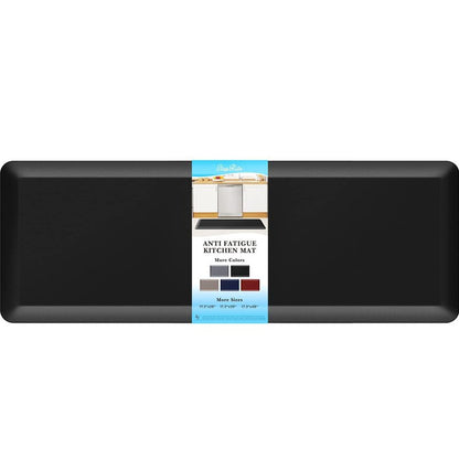 StepRite 4/5 Inch Thick Kitchen Mat Anti Fatigue Mat Kitchen Rugs Kitchen Decor Non-Slip, Stain & Water Resistant, Kitchen Mats Desk Mat for Kitchen, Office, Workshop, Black, 17'' x 47''