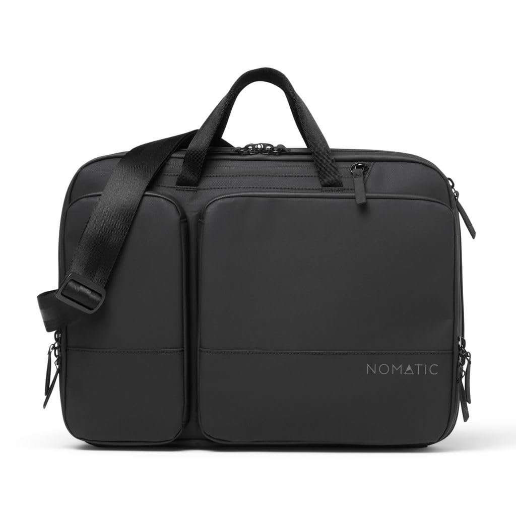 NOMATIC Laptop Bag: Slim Messenger Bag with RFID Pocket, Tech Organizer, Water-Resistant Zippers - 11-13.5L Expansion Design & Laptop Compartment for Work, Travel, or Daily Commute