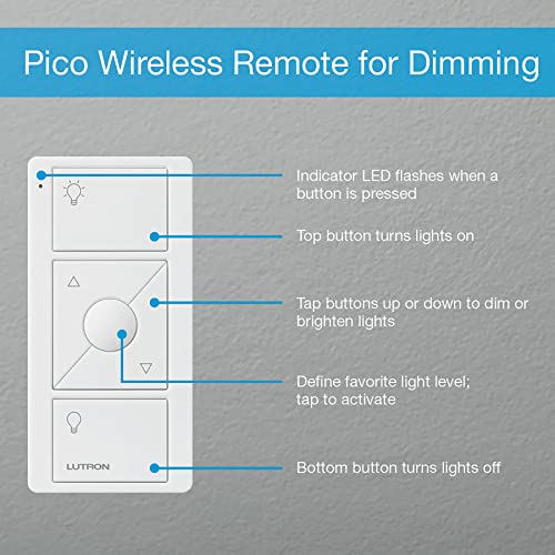 Lutron Caseta Smart Start Kit for Lamps, Plug-in Lamp Dimmer with Smart Bridge and Pico Remote, Compatible with Alexa, Apple HomeKit, and The Google Assistant | P-BDG-PKG1P | White