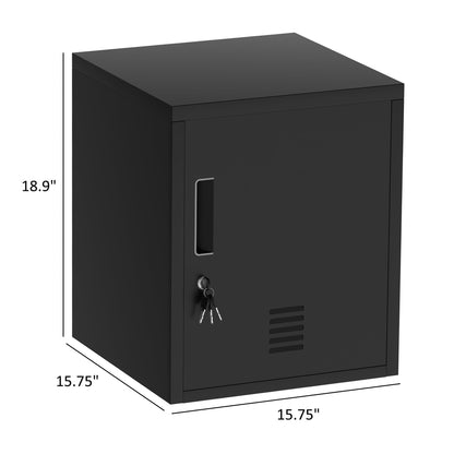 JINGUR Metal Storage Locker Cabinet with Locking Door and Adjustable Shelf for Home Office Classroom Workshop Organization (Black)