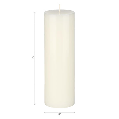 Mega Candles 1 pc Unscented Solid Off White Pillar Candles, Hand Poured Premium Wax Candle 3 Inch x 9 Inch, Home Décor, Spas, Weddings, Occasions, Party, Centerpieces, Holidays, Vigils, Prayers