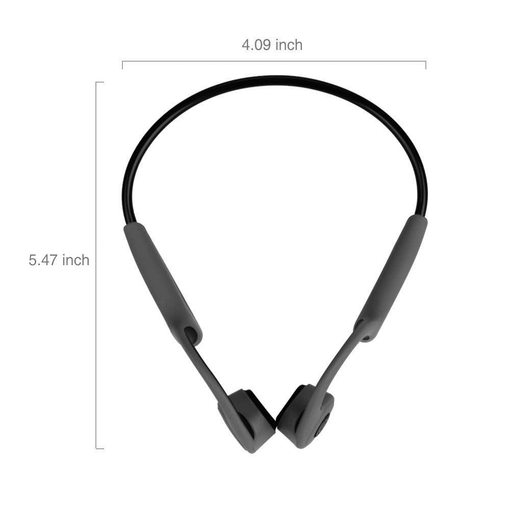 Bone Conduction Headphones Bluetooth 5.0 Open Ear Wireless Titanium HiFi Stereo with Mic Sweatproof Sports Headphones for Running Driving Cycling (Black)