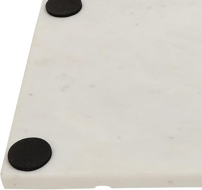 Marble Tic Tac Toe Game Board X and O Game Set for Birthday Gift to Students and Adults Medium White