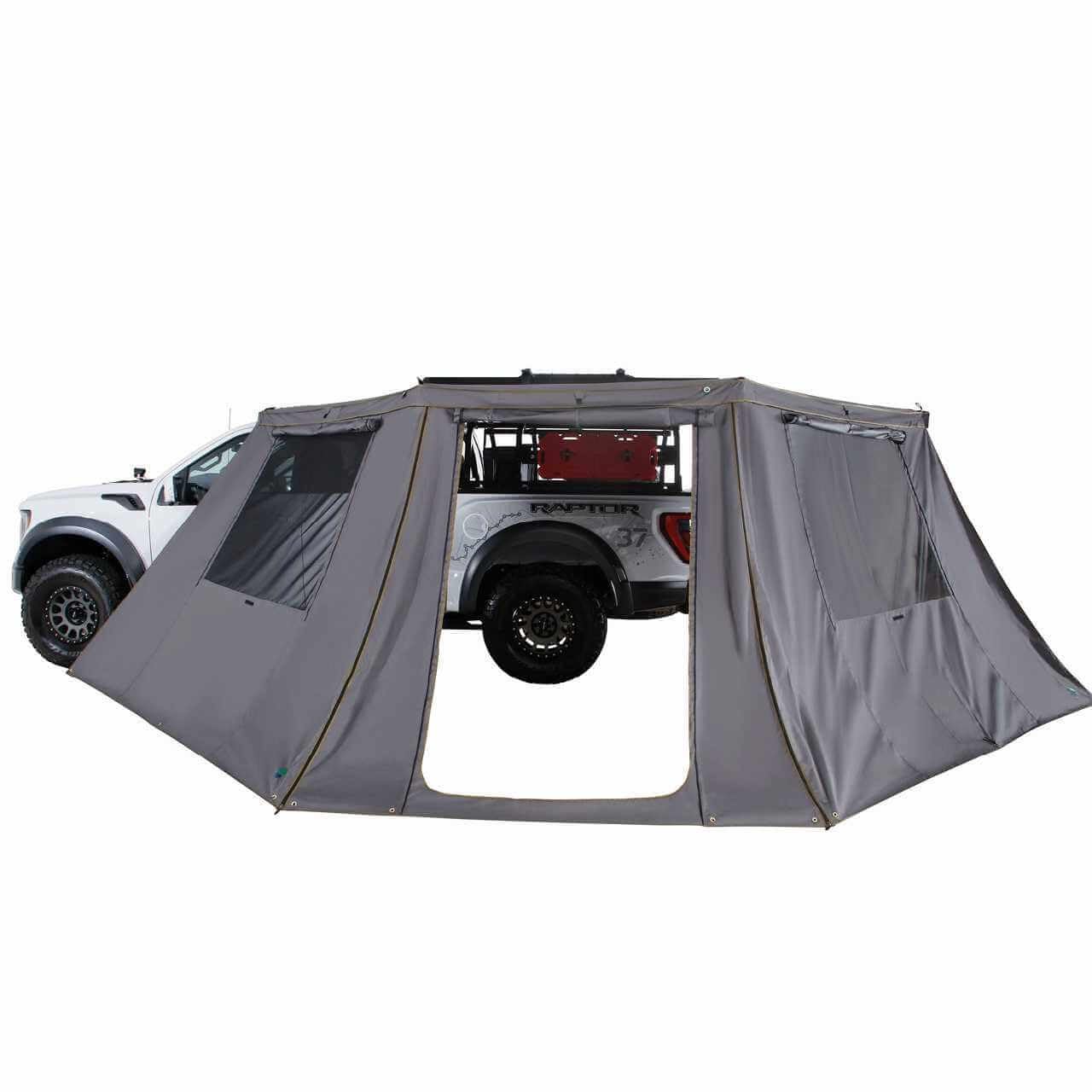 Overland Vehicle Systems 18159919 HD Nomadic 180 LTE Awning Wall with Door and Mesh Windows | Velcro Attachment | Weather-Resistant | Insect Protection | Awning Sold Separately