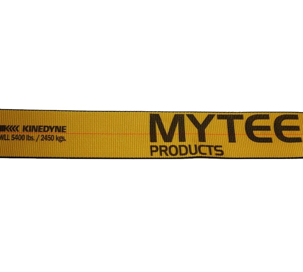 Mytee Products Kinedyne Winch Straps 4" x 30' Gold Heavy Duty Tie Down w/Flat Hooks WLL# 5400 lbs | 4 Inch Cargo Control for Flatbed Truck Utility Trailer (10 Pack)