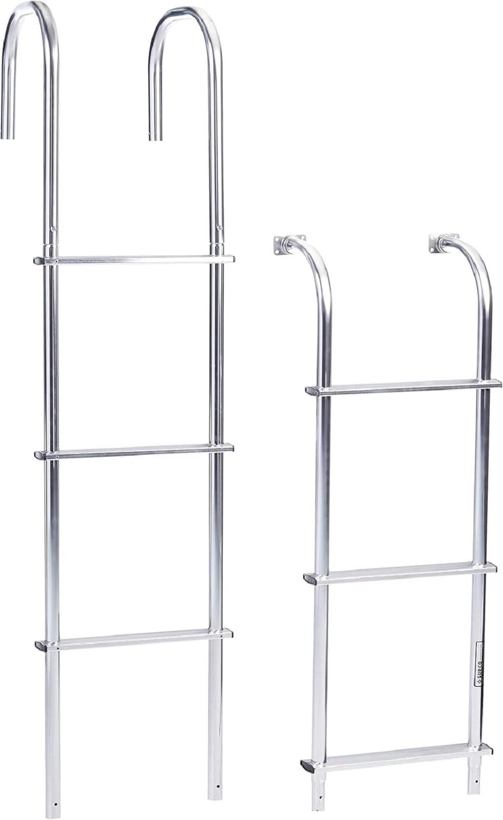 Surco 501L Universal RV/Motorhome Hinged Aluminum Exterior Ladder - Compatible with all RVs Regardless of Make or Model; Brite Dipped Polished Finish