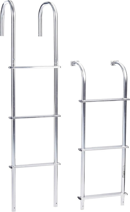 Surco 501L Universal RV/Motorhome Hinged Aluminum Exterior Ladder - Compatible with all RVs Regardless of Make or Model; Brite Dipped Polished Finish