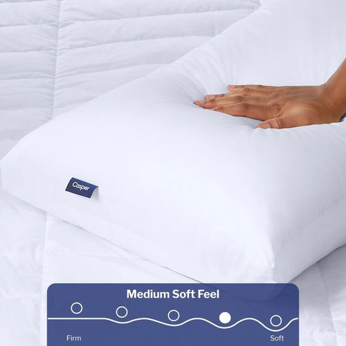 Casper Sleep Original Pillow 2-Pack - Medium Soft Feel, Down-Alternative Fill | Standard Size for Neck Pain Relief