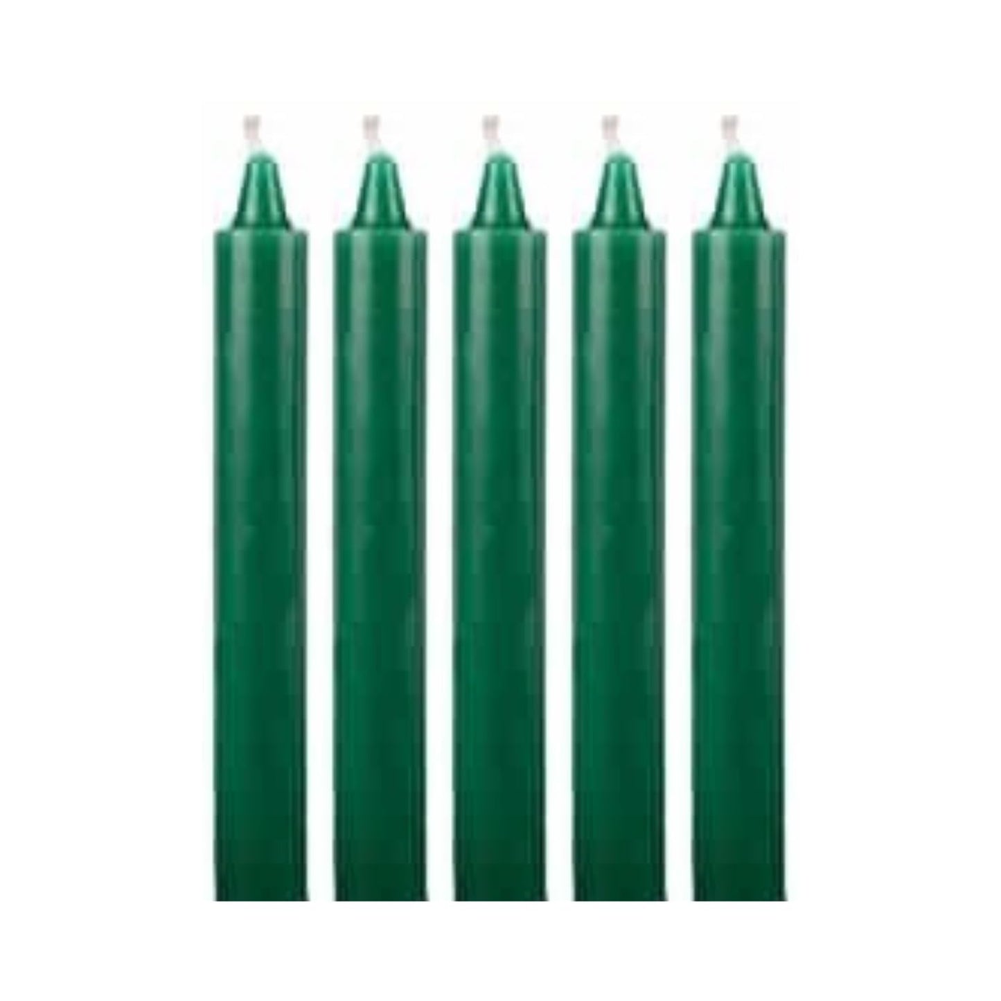 6 Inch Taper Candle 5 Pack Spell, Wicca, Santeria, Energized Candles Velas de 6 Pulgadas Paquete de 5 Velas (Green)