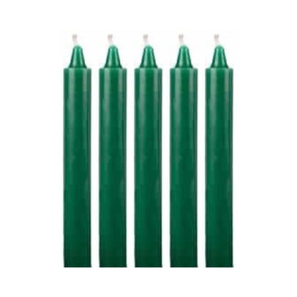 6 Inch Taper Candle 5 Pack Spell, Wicca, Santeria, Energized Candles Velas de 6 Pulgadas Paquete de 5 Velas (Green)