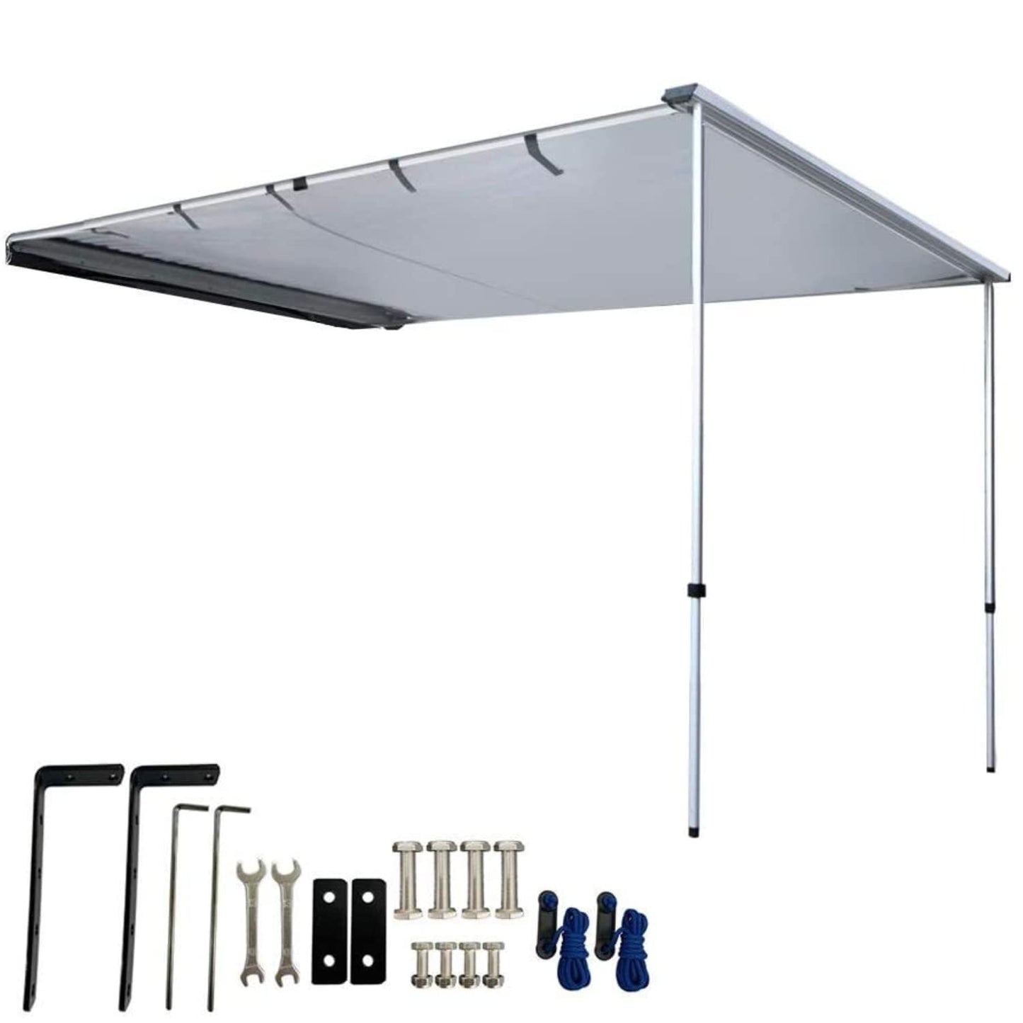 DANCHEL OUTDOOR Car Awning 6.5x8.2ft Roof Rack Pull-Out Sun Shelter Canopy, Waterproof 4x4 Vehicle Side Overland Awning Camping, Gray