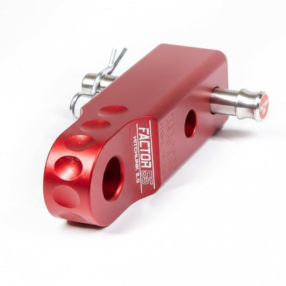 Factor 55 Shackle Mount Receiver HitchLink 2.0 Rated 9,500 lbs, Red, Bundle with a Factor 55 Quick Release Hitch Pin and Keychain