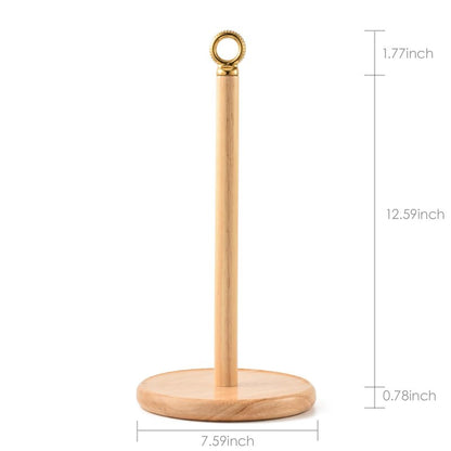 SATU BROWN Stylish Paper Towel Holder Countertop with Heavy Duty Wood Base, Farmhouse Paper Towel Roll Stand for Kitchen Counter fits Standard and Jumbo Size Paper Towels