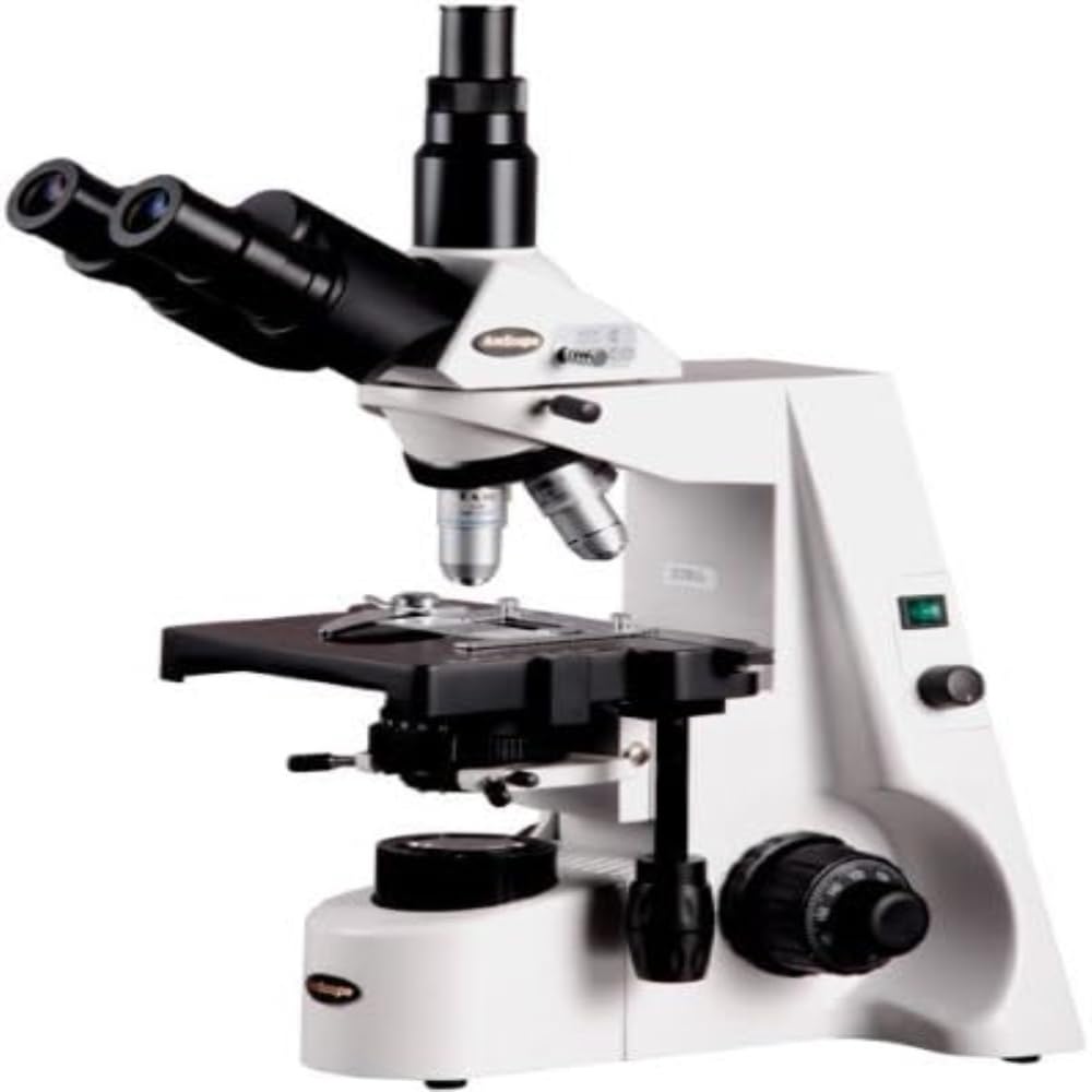 AmScope T690C-PL Trinocular Compound Microscope, 40X-2500X Magnification, WH10x and WH25x Super-Widefield Eyepieces, Infinity Plan Achromatic Objectives, Brightfield, Kohler Condenser, Double-Layer Mechanical Stage