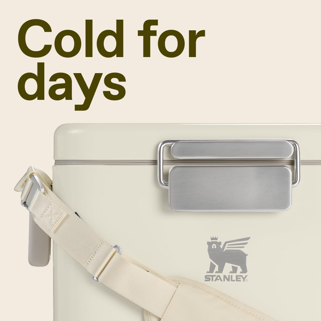 STANLEY Lifted Spirits™ Stainless Steel Cooler | Vacuum Insulated Hard Cooler | Leakproof VaultSeal™ Latch | Premium 18/8 Recycled Stainless Steel | BPA-Free | 55 qt | Cream Gloss