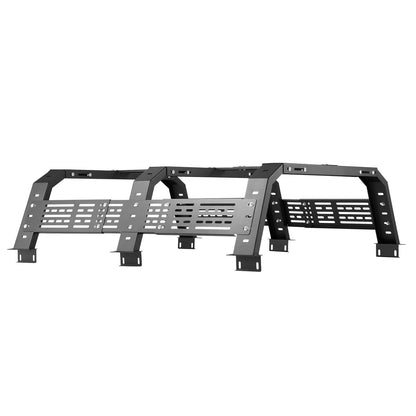 VEVOR Overland Truck Bed Rack, 54.3-68.3 in Width, Adjustable Overland Bed Cargo Rack with Sidebar and 900 lbs Static Load Capacity, Heavy Duty Steel, Compatible with Full Size and Mid-Size Trucks