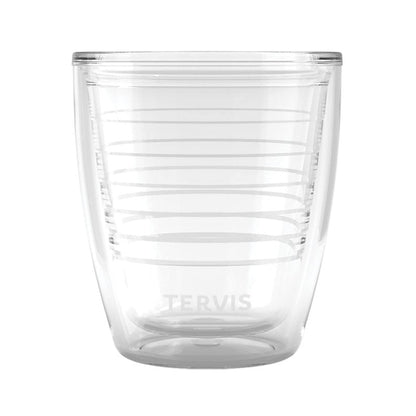 Tervis Clear & Colorful Tabletop 12oz Made in USA Double Walled Insulated Tumbler Travel Cup Keeps Drinks Cold & Hot, 12oz, Clear
