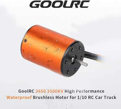 GoolRC Upgrade Waterproof 3650 3500KV Brushless Motor with 60A ESC Combo Set for 1/10 RC Car Truck