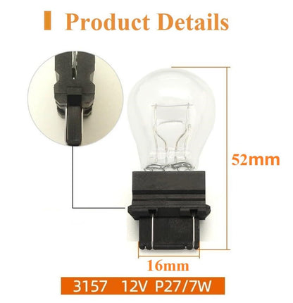 Piumeif 3157/3457 Tail/Brake Light Bulbs, 12V 27/7W, Yellow Light, Pack of 2