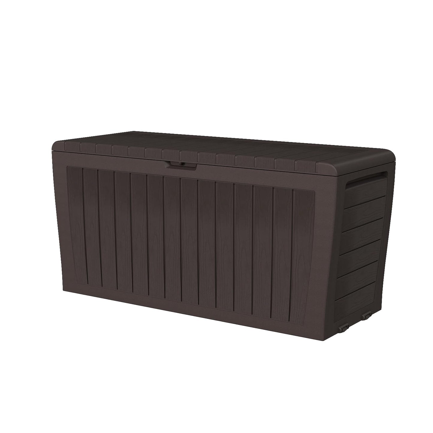 Pareschi 71 Gallon Resin Deck Box，Outdoor Storage Box, Waterproof Lockable Large Storage Bench for Patio Furniture, Pool Accessories & Garden Tools, Brown