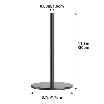 Black Paper Towel Holder Free-Standing, Premium Stainless Steel Paper Rolls Organizer Countertop, Classic Fashion Kitchen Roll Dispenser