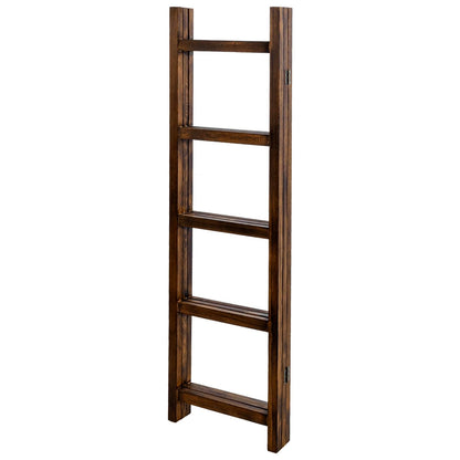 Blanket Ladder,Burnt Wood Blanket Ladder 59" H Freestanding and Folding, 6 Tier and 3 Panel Towel Rack for Bathroom, Decorative Display Ladder Shelf Quit Rack for Living Room, Brown.