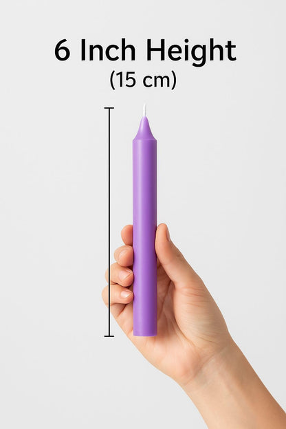 6 Inch Taper Candle 5 Pack Spell, Wicca, Santeria, Energized Candles Velas de 6 Pulgadas Paquete de 5 Velas (Violet 6 Pack)
