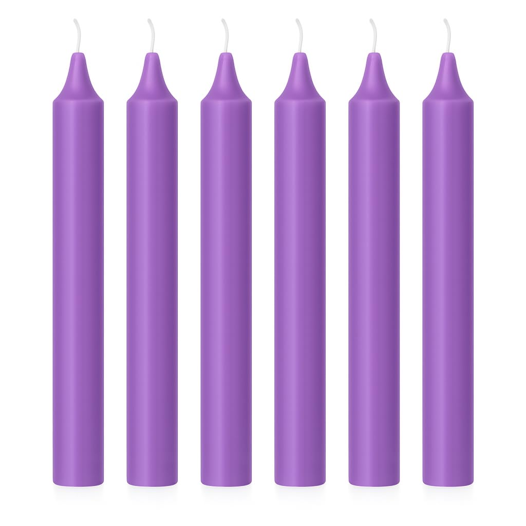 6 Inch Taper Candle 5 Pack Spell, Wicca, Santeria, Energized Candles Velas de 6 Pulgadas Paquete de 5 Velas (Violet 6 Pack)