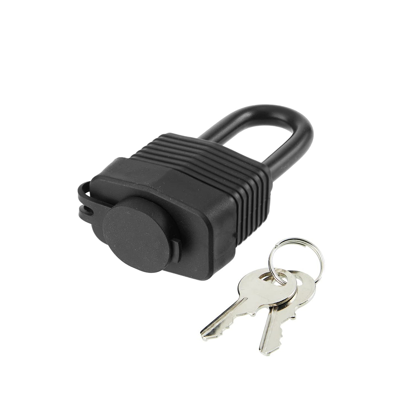 SafiSwords Waterproof Padlocks Keyed Alike for Outdoor use, Covered Heavy Duty Laminated Steel Lock, 1-9/16 Inch. Wide, Long Padlock, Bulk Locks with Same Keys, Pack of 72