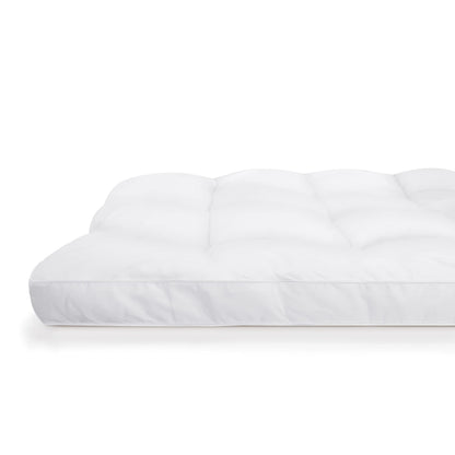 Serta Down Illusion Soft Hypoallergenic 2 inch Pillowtop Simple Fit Mattress Topper, Queen, White