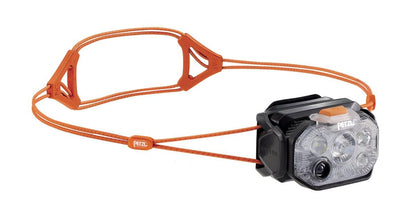 PETZL Swift RL Headlamp - Lightweight & Rechargeable 1200 Lumen Headlamp - Black/Orange