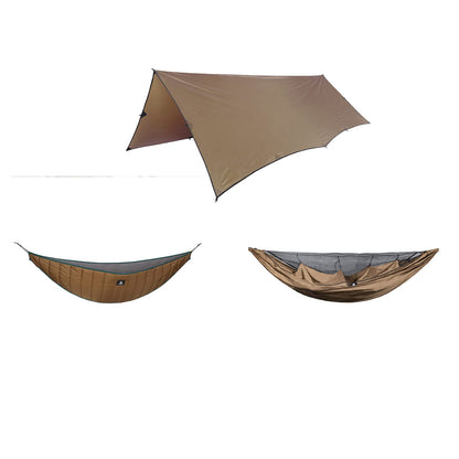 OneTigris Hideout Hammock Underquilt + Bulwark Camping Tarp + KOMPOUND Camping Hammock